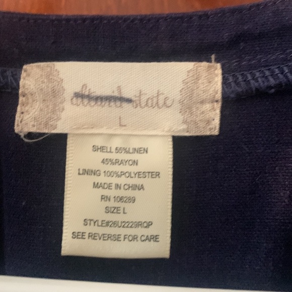 Altered State Deep V Romper Dark Blue Size Large - Picture 2 of 3